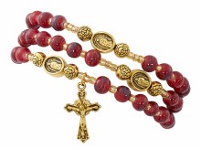 6MM RED/ GOLD TWISTABLE GUADALUPE BRACELET