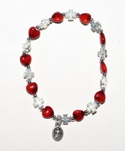 RED HEARTS DIVINE MERCY BRACELET