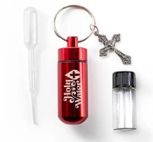 RED HOLY WATER VIAL KEYCHAIN