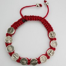 RED ST BENEDICT CORD BRACELET