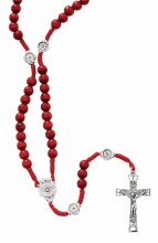 HOLY SPIRIT RED WOOD ROSARY