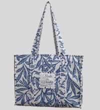 REVERSABLE EHITE/ BLUE TOTE BAG