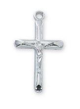 RF CRUCIFIX 16-18'' ADJUSTABLE PLATINUM PLATED BRASS CHAIN