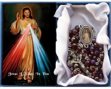 ROS GLASS RED DIVINE MERCY CTR