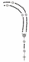 ST BENEDICT BLACK CRYSTAL ROSARY NECKLACE