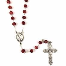 RED GLASS ROSARY