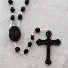 PLASTIC CORD ROSARY - BLACK