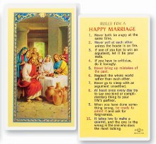 RULES FOR A HAPPY MARRIAGE PRAYER CARD