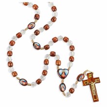 SACRED HEART WOODEN CORD ROSARY