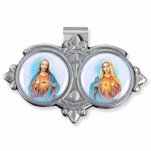 SACRED HEART & IMMACULATE HEART RESIN VISOR CLIP