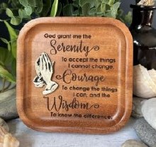 SERENITY PRAYER TRAY CEDAR