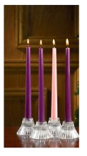 SET OF 4 ADVENT CANDLES 10"
