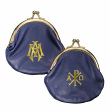 SHEEPSKIN SNAP BRASS BLUE POUCH