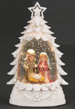 SHIMMER TREE WITH HOLY FAMILY LED