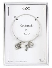 SILVER CONFIRMATION BRACELET DOVE, CROSS, PEARL AND HEART