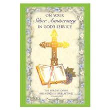 SILVER AND GREEN ANNIVERSARY CARD