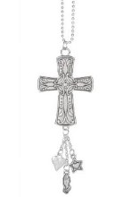 SILVER CROSS CAR CHARM