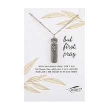 BUT FIRST PRAY, SILVER NECKLACE