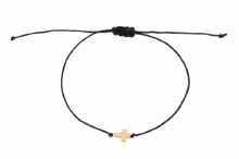 SIMPLE GOLD CROSS BLACK STRING BRACELET