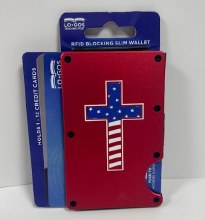 SLIM METAL WALLET FLAG CROSS