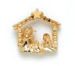 SMALL GOLD NATIVITY LAPEL PIN