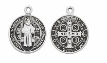 ST. BENEDICT MEDAL ON 16-18'' PLATINUM PLATED CHAIN
