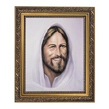 SMILING JESUS FRAMED PRINT