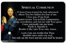 SPIRITUAL COMMUNION POCKET PRAYER CARD