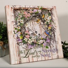 SPRING WREATH PRINT WITH DAZZLING CRYSTALS