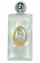 SQUARE DIVINE MERCY LARGE GLASS HOLY WATER BOTTLE