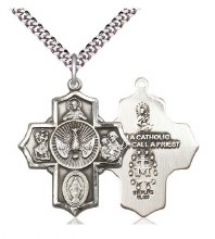 SS 5-WAY MEDAL SN 24" CHAIN