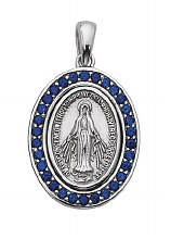 SS BLUE STONE OVAL MIRACULOUS MEDAL