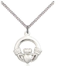 SS CLADDAGH MEDAL CURB CHAIN