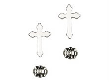 SS CROSS EARRING POLISHED