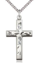 SS CROSS ENGRAVED 1'' 18'' CHAIN