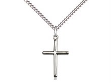 STERLING SLVER POLISHED CROSS WITH 18'' CHAIN