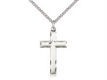 STERLING SILVER SMOOTH CROSS 18'' CHAIN