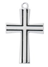 STERLING SILVER CROSS WITH BLACK FILL