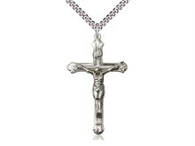STERLING SILVER CRUCIFIX SLOTTED WITH 24'' CHAIN