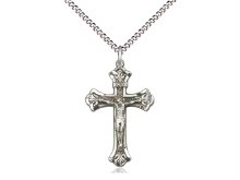 STERLING SILVER DETAILED ENGRAVED CRUCIFIX