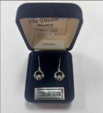 STERLING SILVER DANGLE CLADDAGH EARRINGS