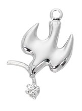 STERLING SILVER DOVE WITH CZ