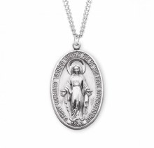 SS LARGE OVAL MIRACULOUS MEDAL 27" CHAIN