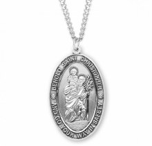 SS LARGE ST CHRISTOPHER OVAL MEDAL