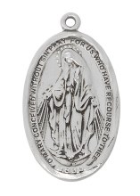 STERLING SILVER MIRACULOUS MEDAL WITH 20'' CHAIN