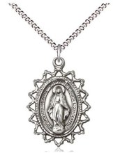 SS MIRACLOUS MEDAL SN 18"CHAIN
