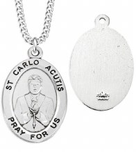 STERLING SILVER OVAL ST CARLO ACUTIS