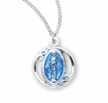 SS BLUE ENAMELED MIRACULOUS MEDAL