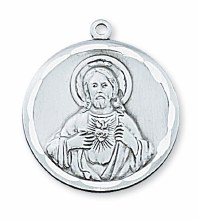 STERLING SILVER SCAPULAR MEDAL WITH 24'' CHAIN