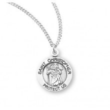 STERLING SILVER SMALL ST. CHRISTOPHER MEDAL